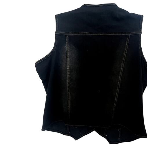 Diane Gilman 1x Fashion Vest cowboy rodeo vntg country plus size colorful denim - Picture 9 of 9